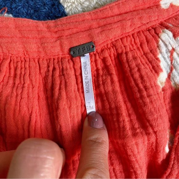 🦀 YFB BOHO CORAL TIE DYE WOVEN BEACH COVERUP! - Picture 10 of 13